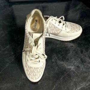 Gold and Cream Beautuful MK tennis shoes